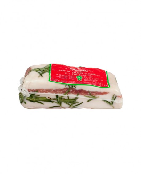 Lardo di Smarano alle Erbe Aromatiche Selezione Verdés - trancio grande 1Kg sottovuoto - stagionatura 9 mesi - Fratelli Corra