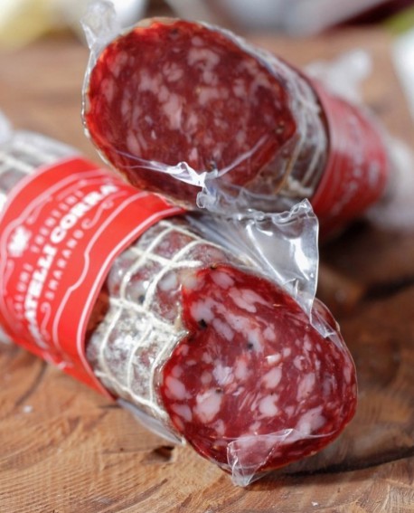 Salame di Smarano al vino Groppello - trancio 380g sottovuoto - stagionatura 60 giorni - Fratelli Corra